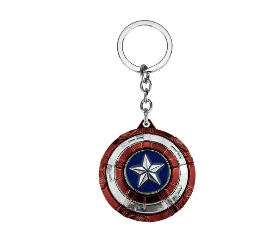 Marvel Hero Captain America Shield Keychain Car Key Holder