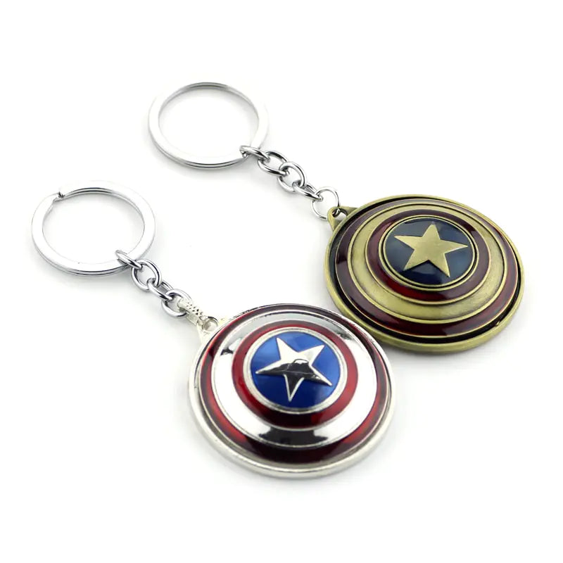 Marvel Hero Captain America Shield Keychain Car Key Holder